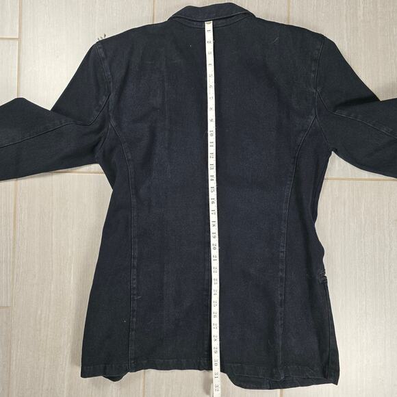 VTG Wanted Western Denim Jacket WIth Beaded Fringe Medium Black - Picture 6 of 10